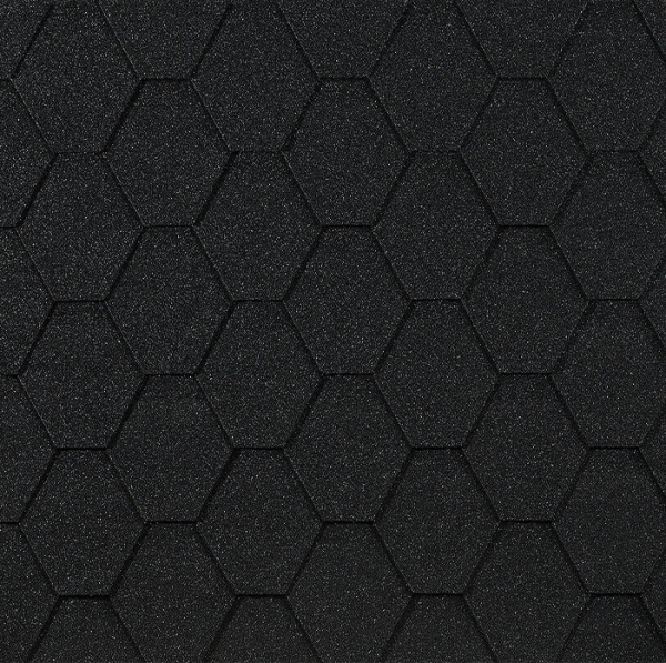 Гибкая черепица EURASIA Docke, Коллекция ШЕСТИГРАННИК Чёрный купить в Туймазах