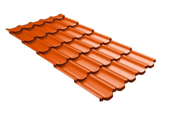 Металлочерепица квинта плюс с 3D резом 0,45 PE RAL 2004 оранжевый купить в Туймазах