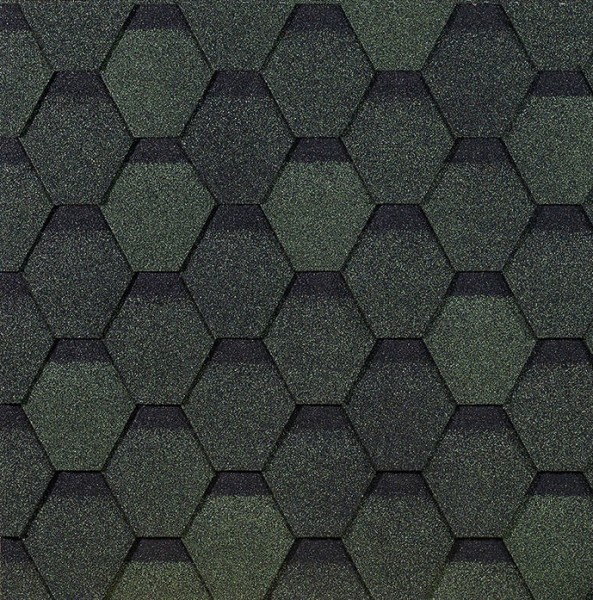 Гибкая черепица EURASIA Docke, Коллекция ШЕСТИГРАННИК Зелёный купить в Туймазах