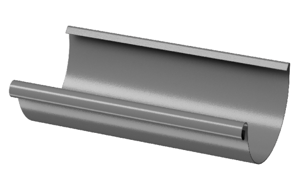 Желоб полукруглый D125 3 м Döcke STAL PREMIUM Графит, (RAL 7024) купить в Туймазах