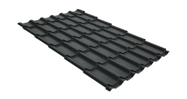 Металлочерепица классик GL 0,5 GreenCoat Pural Matt RR 23 темно-серый (RAL 7024 мокрый асфальт) купить в Туймазах