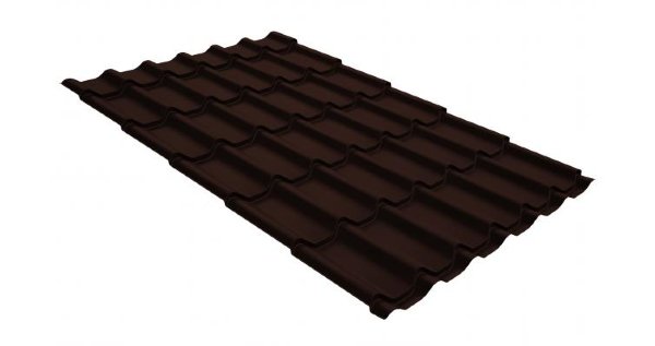 Металлочерепица классик GL 0,5 GreenCoat Pural Matt RR 887 шоколадно-коричневый (RAL 8017 шоколад) купить в Туймазах