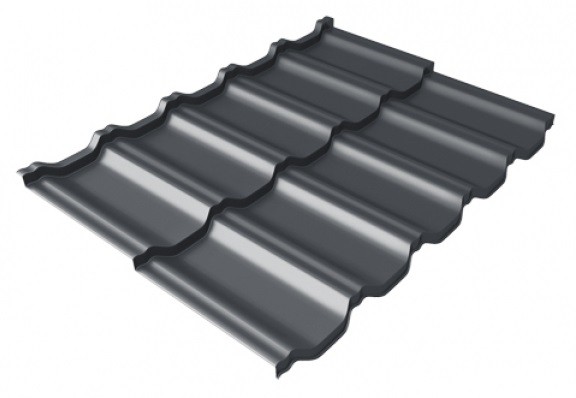 Металлочерепица модульная Квинта Uno Grand Line c 3D резом 0,5 Satin Мatt RAL 7024 мокрый асфальт купить в Туймазах