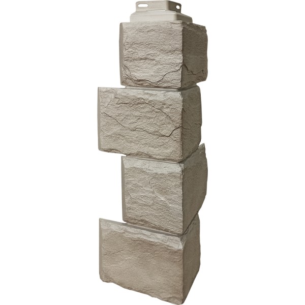 Цокольный сайдинг FineBer – Серия “Камень природный”, Угол наружный Песочный купить в Туймазах