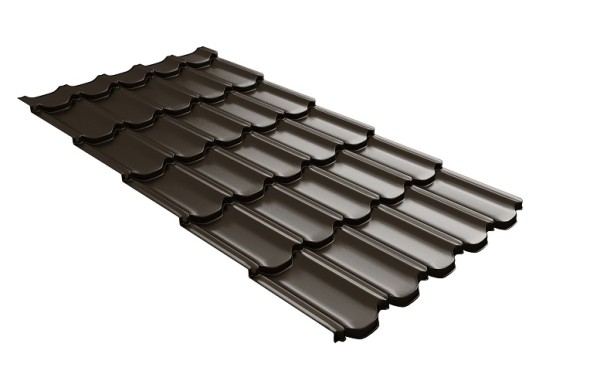 Металлочерепица квинта плюс с 3D резом 0,5 GreenСoat Pural Matt RR 32 темно-коричневый (RAL 8019 серо-коричневый) купить в Туймазах