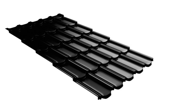 Металлочерепица квинта плюс с 3D резом 0,5 GreenСoat Pural Matt RR 33 черный (RAL 9005 черный) купить в Туймазах