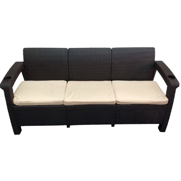 Трёхместный диван  Yalta Sofa 3 Seat венге купить в Туймазах