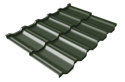 Металлочерепица модульная Квинта Uno Grand Line c 3D резом 0,5 Velur RAL 6020 хромовая зелень купить в Туймазах