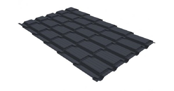 Металлочерепица GL квадро профи 0,5 GreenCoat Pural RR 23 темно-серый (RAL 7024) мокрый асфальт купить в Туймазах