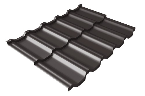 Металлочерепица модульная Квинта Uno Grand Line c 3D резом 0,5 GreenСoat Pural Matt RR 32 темно-коричневый (RAL 8019 серо-коричневый) купить в Туймазах