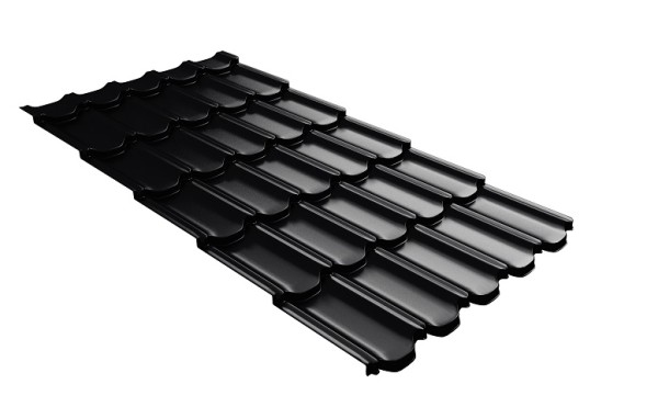 Металлочерепица квинта плюс с 3D резом 0,5 Satin RAL 9005 черный купить в Туймазах
