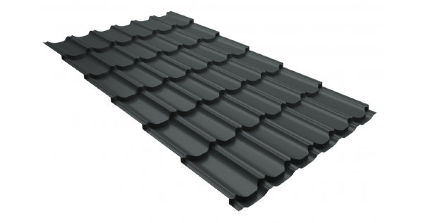 Металлочерепица квинта плюс 0,5 GreenCoat Pural Matt RR 23 темно-серый (RAL 7024 мокрый асфальт) купить в Туймазах