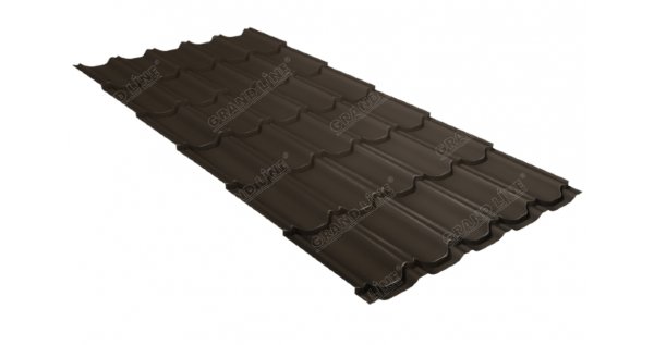 Металлочерепица квинта плюс 0,5 GreenCoat Pural Matt RR 32 темно-коричневый (RAL 8019 серо-коричневый) купить в Туймазах