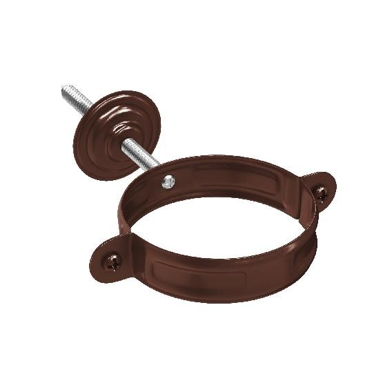 Водосток Aquasistem, система 125x90 - Комплект крепления трубы RAL 8017 Коричневый купить в Туймазах